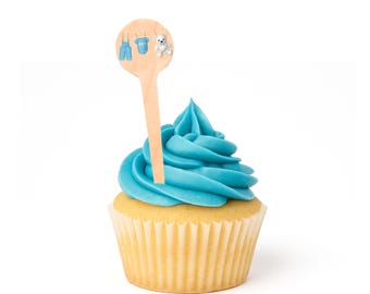 Adornos personalizados para cupcakes de baby shower de 4 pulgadas - Punta redonda (puntiaguda)