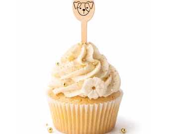 Adornos para cupcakes personalizados de 5 pulgadas con foto de mascota para bodas - Parte superior ovalada