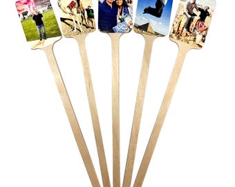 Agitadores de bebidas con fotografía personalizados: ¡Brochetas de bambú personalizadas!