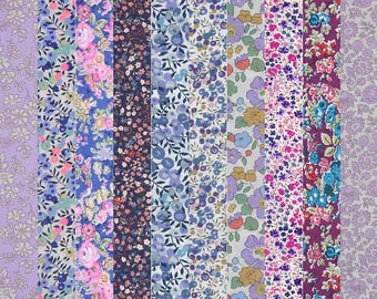 5-10 Piece Bundle Liberty Fabric Tana Lawn (Purples)