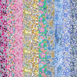 10 Piece Bundle Liberty Fabric Tana Lawn (Rainbow)