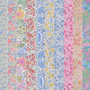 10 Piece Bundle Liberty Fabric Tana Lawn (Pastels)