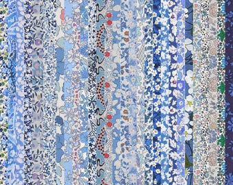 5-30 Piece Bundle Liberty Fabric Tana Lawn (Blues)