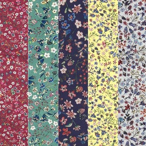 5 Piece Bundle Liberty Fabric Tana Lawn (Donna Leigh)
