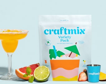 DIY Cocktail & Mocktail Kit | 4 Delicious Flavors | Skinny Drink Mixers Home Gift Set for Housewarming, Bachelorette, Birthday, Mom, Wedding