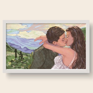 Custom Digital Watercolor Portrait | Personalized Anniversary Gift | Creative Gift | Digital Watercolor Painting | Custom Couple Portrait