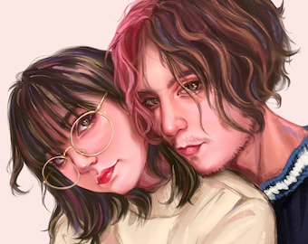Custom Digital Portrait | Illustration for couples/ besties | Painting From Photo | Digital Portrait Commission| Gift Idea | Cartoonish