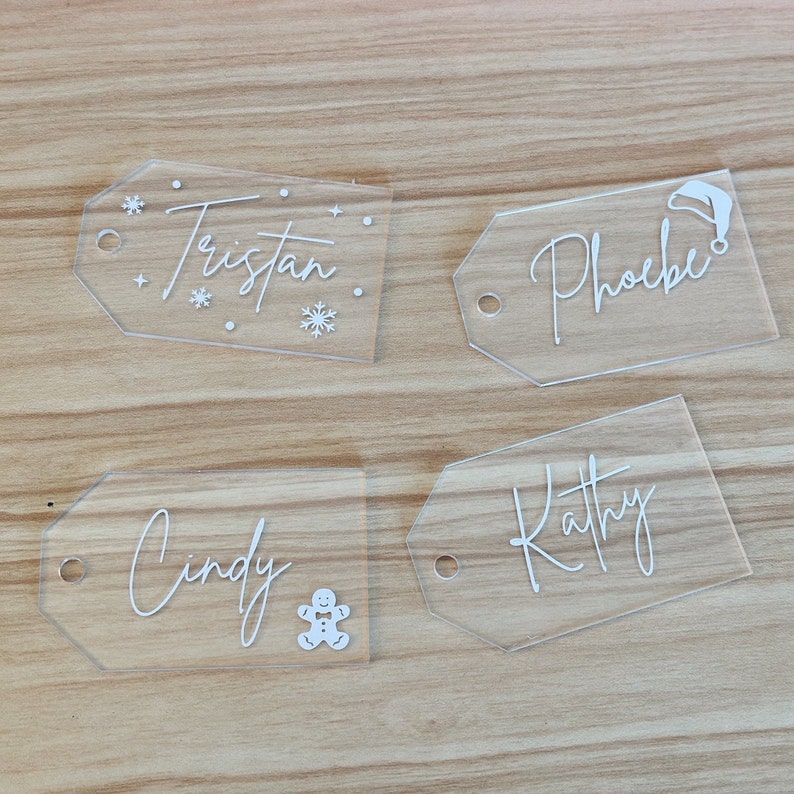 Personalized Christmas Gift Tags Acrylic Gift Tag Airport Nametag ...