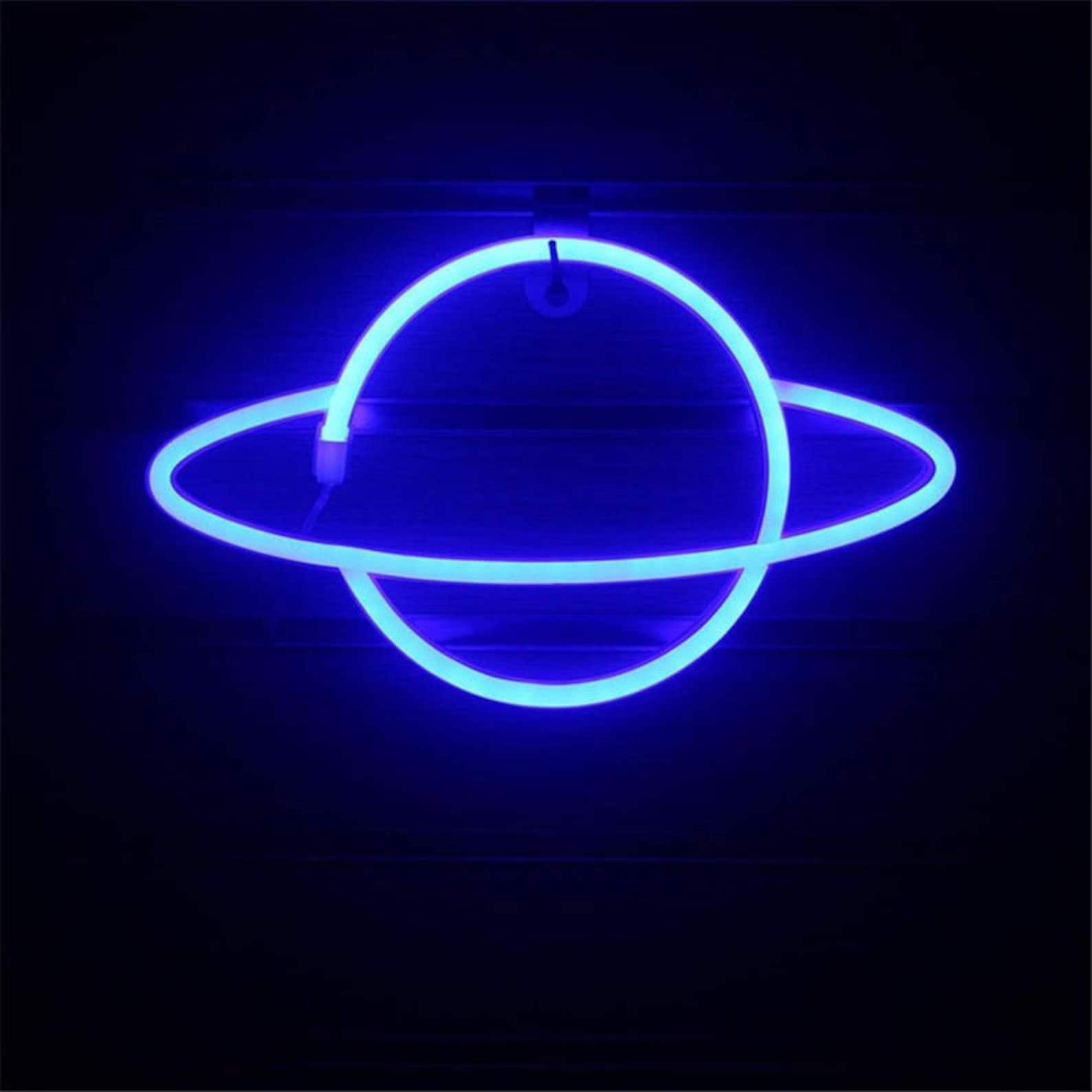 Saturn Neon Light sign LED Sign Lights for Wall Mount Etsy