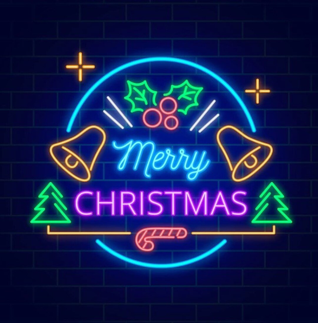 Merry Christmas Neon Sign Christmas Neon Wall Decor Bedroom Etsy