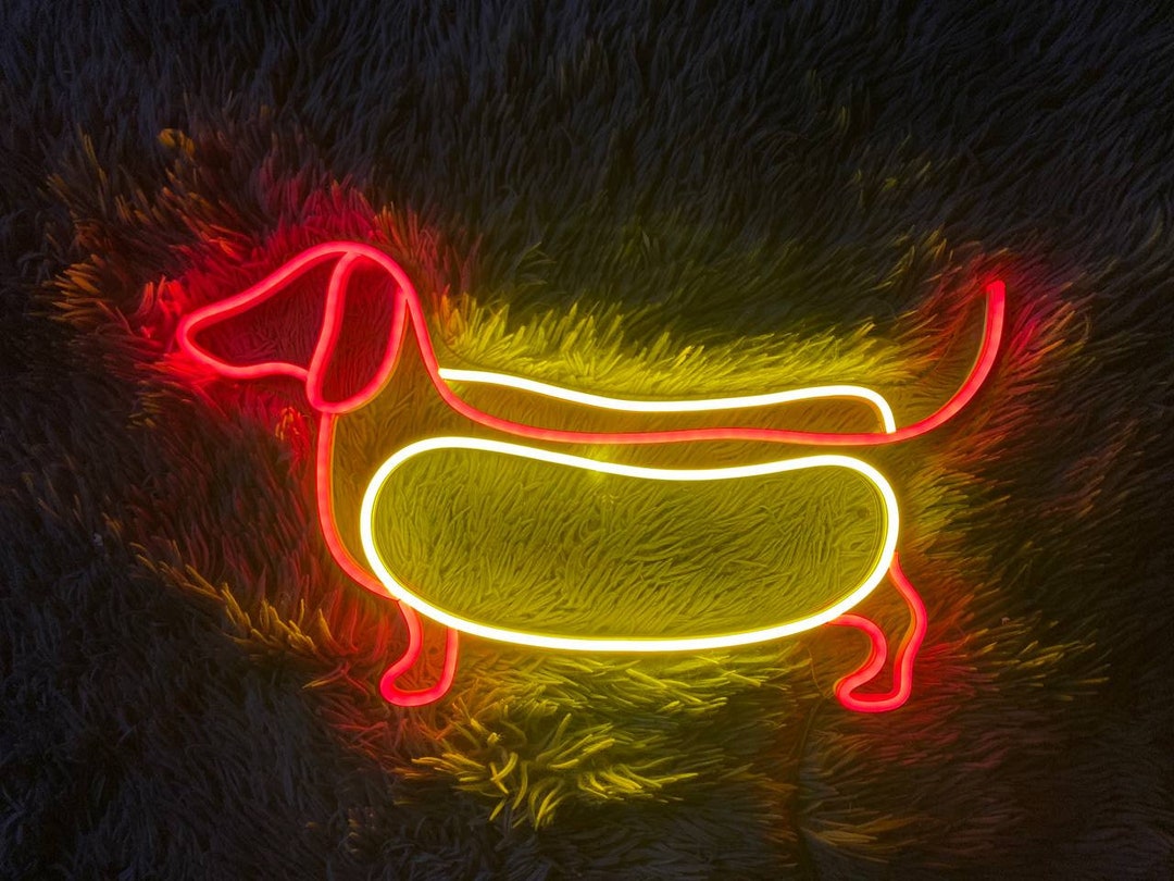 Dachshund Neon Sign Dachshund Dog Led Sign Dachshund Led Etsy
