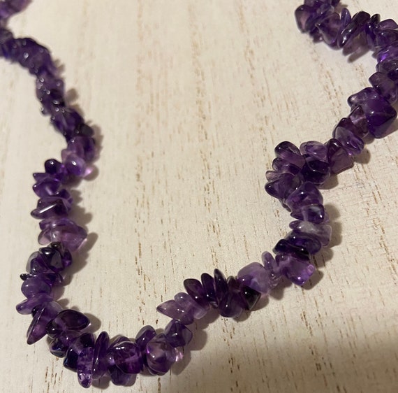 Amethyst chip necklace 36” - image 4