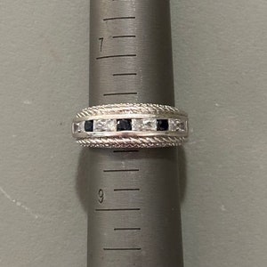 Judith Ripka Sapphire and cz band ring
