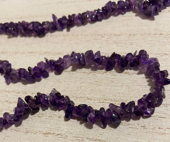 Amethyst chip necklace 36” - image 3