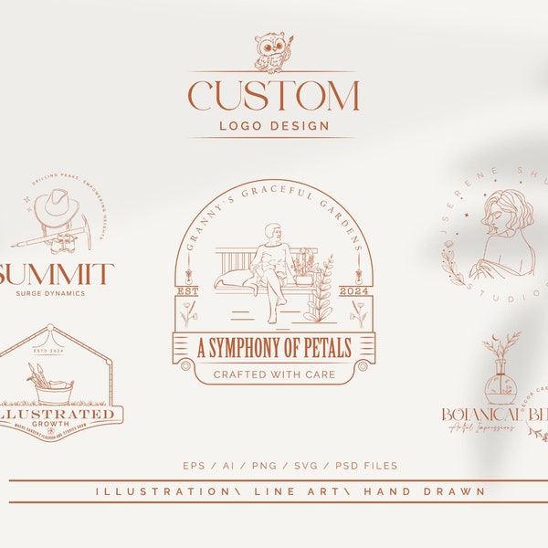 Creerò un design del logo personalizzato, un logo aziendale professionale disegnato a mano, un design del logo personale, un pacchetto di branding personalizzato, la creazione di un logo, un logo