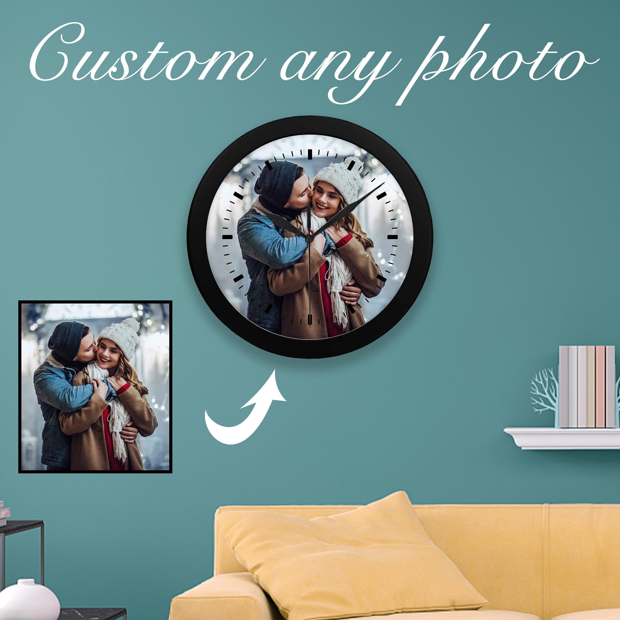 Custom Photo ClockPhoto Clock Gift Custom Wall Etsy