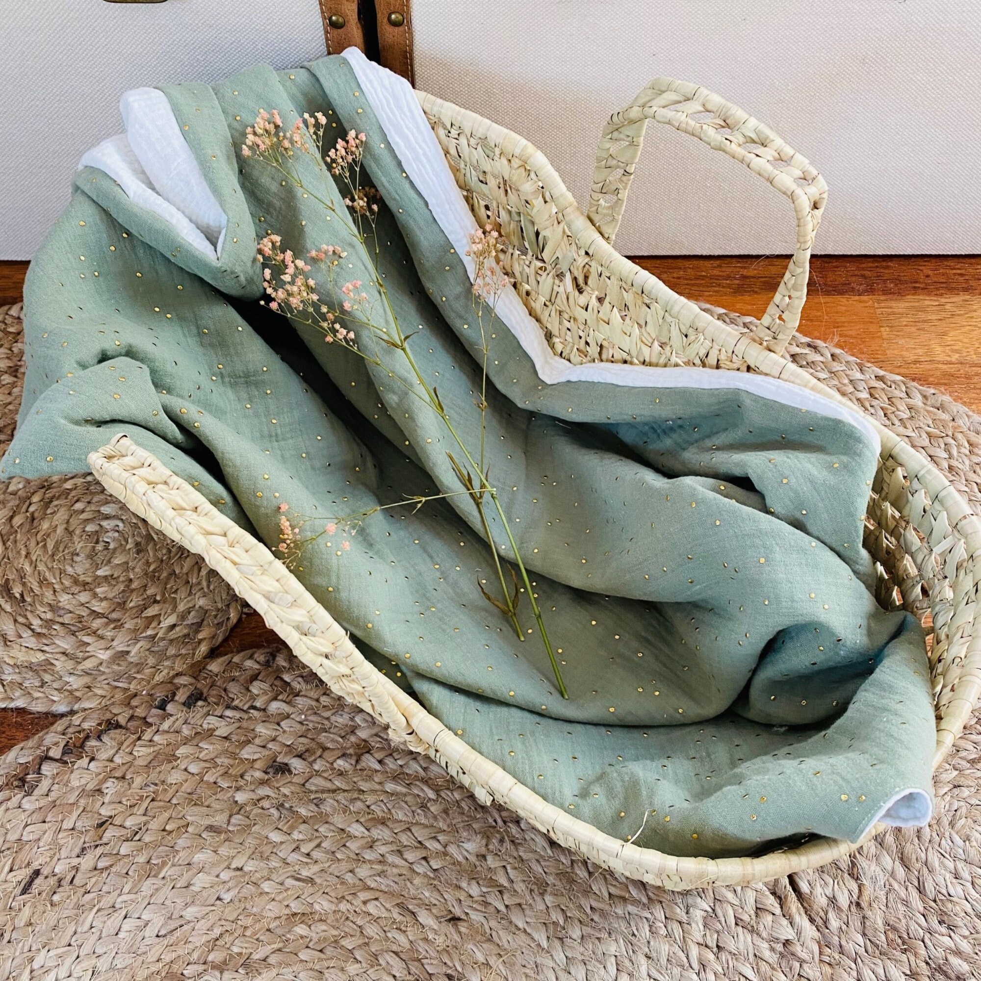 Couverture Été Pour Bébé en Double Gaze Personnalisable avec Nombreux Choix de Tissus