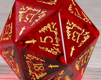 Set di dadi del Signore Rosso delle Rune Set di dadi DnD Regalo per GM Gemstone D20 Dungeons and Dragons Gioco da tavolo RPG DND Dadi poliedrici per giochi di ruolo