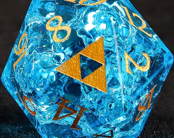 Dnd Dice Set Blast Blue Set -Dnd Gift  RPG Game Zelda Triforce Style| Dungeons and Dragons Tabletop Gaming RPG DND Role Polyhedra Gming