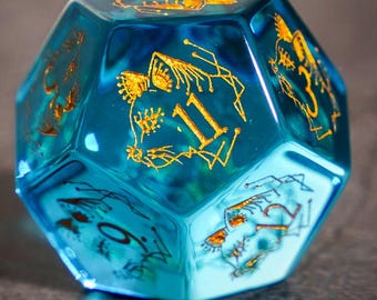 Kitty Blue Dice Set D6 Glass Dnd Dice Set For GM Gift Gemstone D20 Dungeons and Dragons Tabletop Gaming RPG DND Role Polyhedra Gming