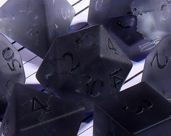 Dnd Dice Set Blast Black Dice Set Dnd Matt Black Glass Dice Gift GM Gift  Dungeons and Dragons Tabletop Gaming RPG DND Role Polyhedra Gming