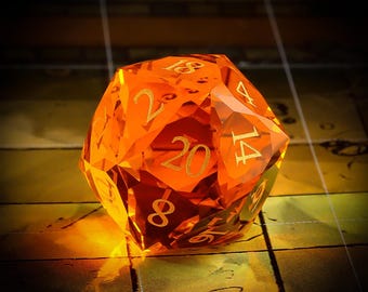 Orange Star Faceset Multi-faceted Prism Glass Dice|Fantastic Dnd Glass Dice Set |Gemstone Dice Set|