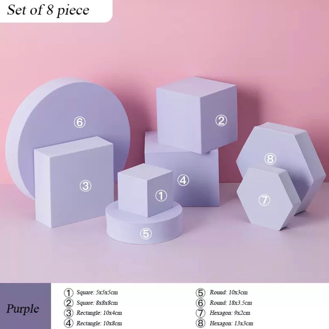 Photography Props Set of 8 Geometric Cube Photo Blocks Etsy UK