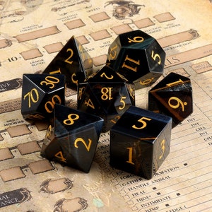 Natural Blue Tiger Eye DnD Dice Set |Gemstone Dnd Dice Set| Dungeons and Dragons Tabletop Gaming RPG DND Role Polyhedra Gming Dice Set