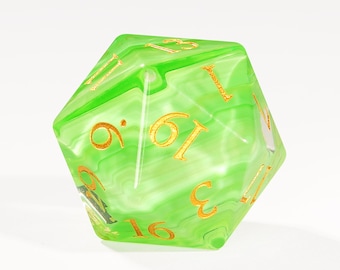 Dadi Nebulosa Vortice Verde / Set di dadi DnD in vetro con rune incise / Dadi poliedrici Nodo Celtico / Set di dadi RPG Nebbia Multicolore dai Bordi Affilati