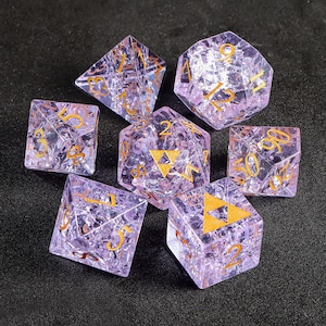 Dnd dice set Blast Purple Set -Dnd Gift  RPG Game Zelda Triforce Style| Dungeons and Dragons Tabletop Gaming RPG DND Role Polyhedra Gming