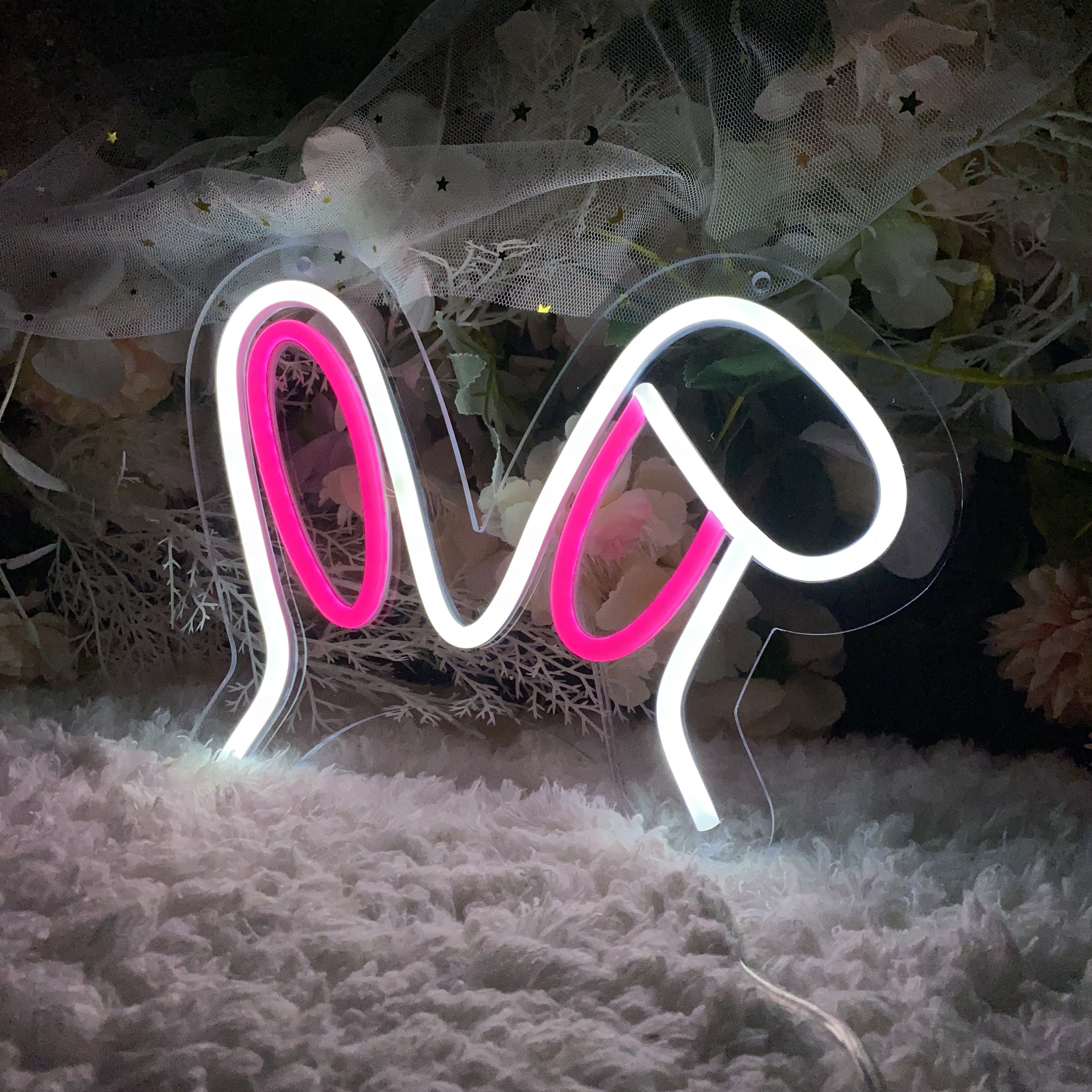 Bonnie Rabbit Neon Sign Bunny Ears Neon Sign, Rabbit Ears Neon Sign,coffee Shop Decor, Cake ...