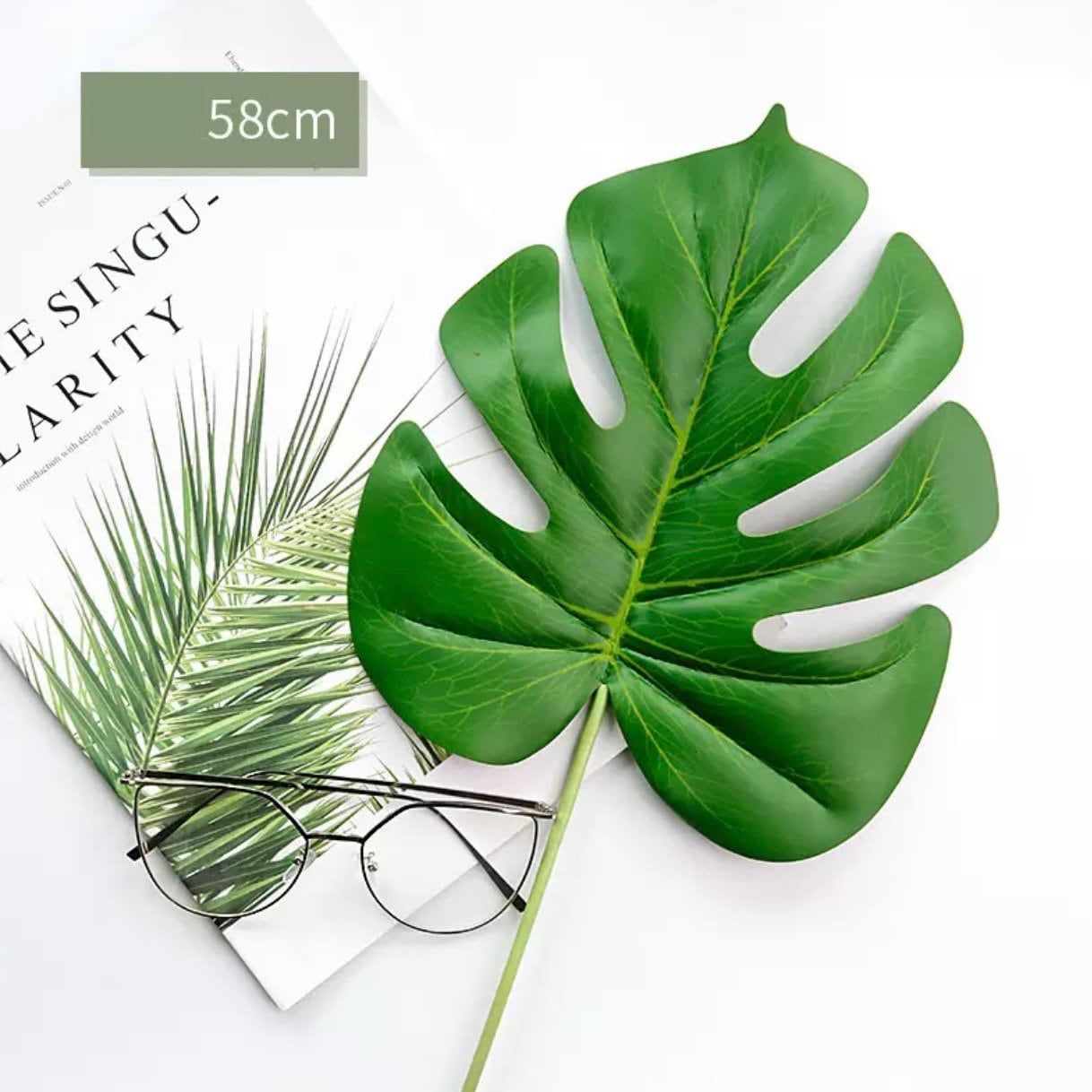 Simulation Tree Big Leaf Fake Plant Artificial Green Leaves Etsy