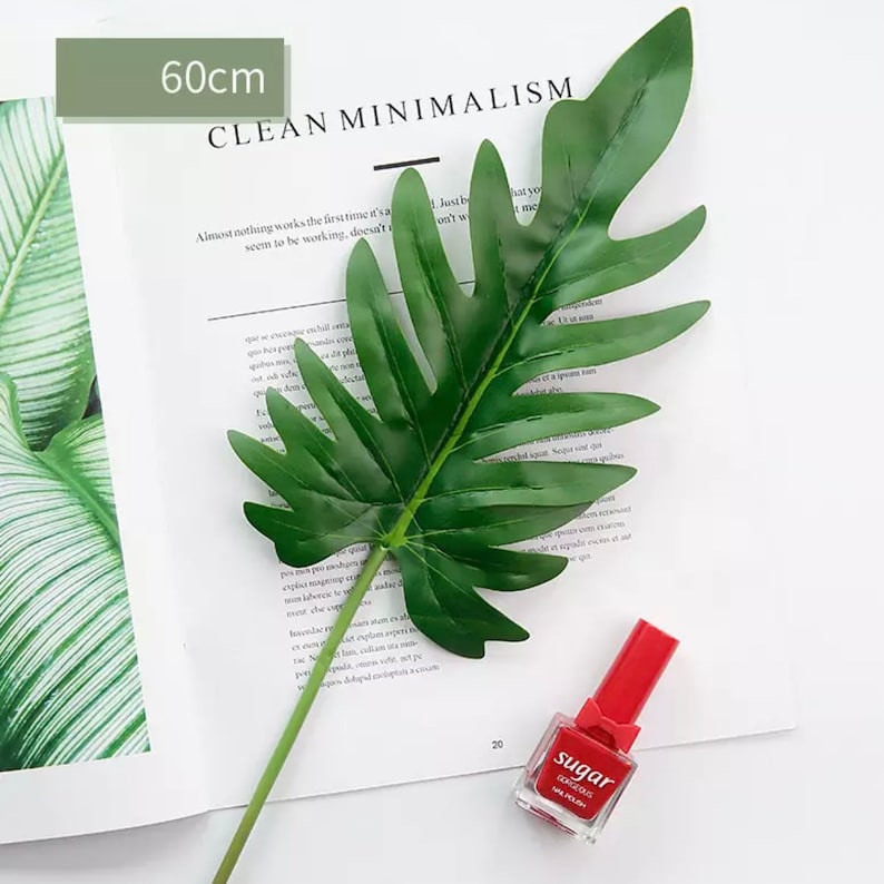Simulation Tree Big Leaf Fake Plant Artificial Green Leaves Etsy
