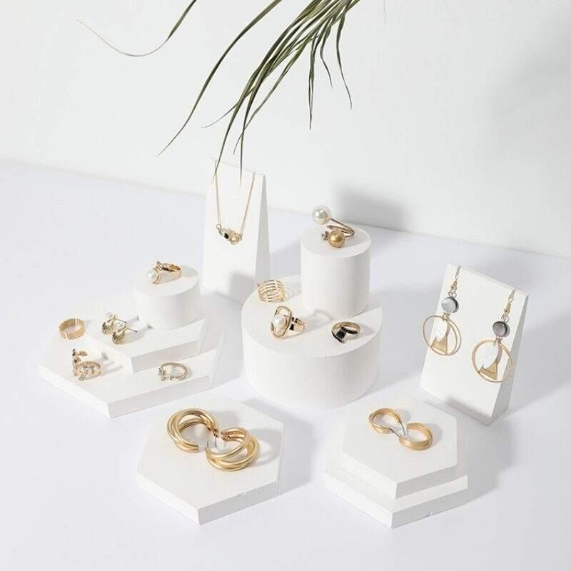 White Jewelry Display for Craft Show Jewelry Risers Jewelry Etsy