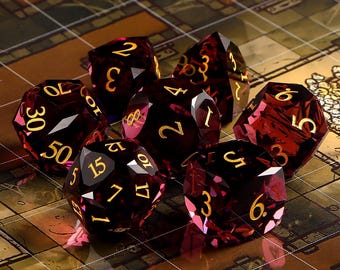 Plum Color Star Faceset Multi-faceted Prism Glass Dice|Fantastic Dnd Glass Dice Set |Gemstone Dice Set|