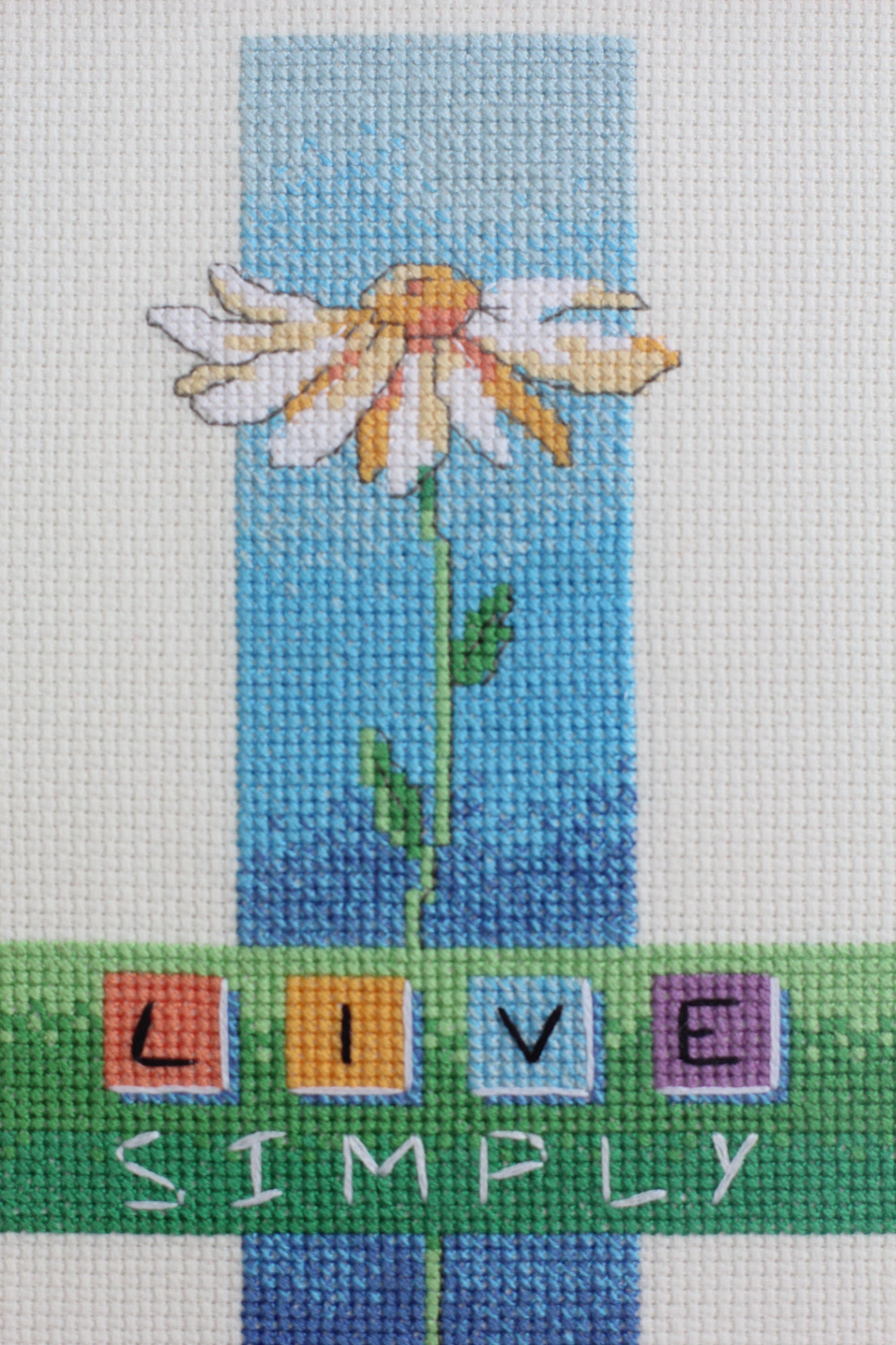 Floral Cross Stitch Picture, Framed Embroidered Wall Art, Embroidery