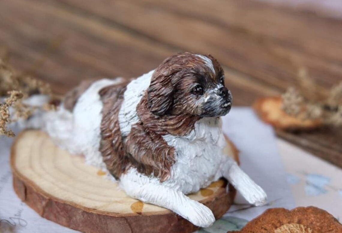 Clay Shih Tzu dog Polymer clay pet ornament Custom dog Etsy