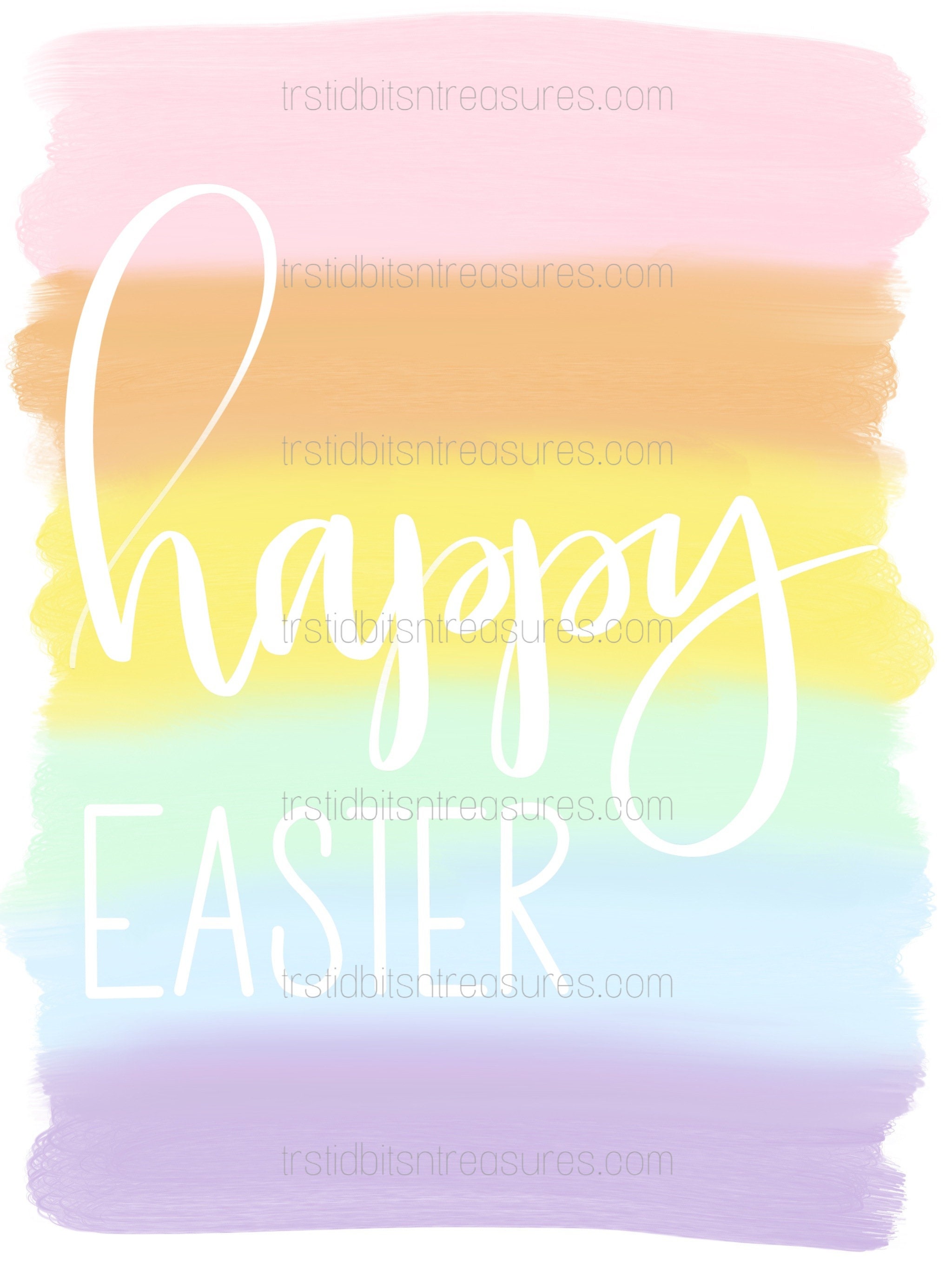 Happy Easter Pastel Digital Print Easter Decor Easter Etsy