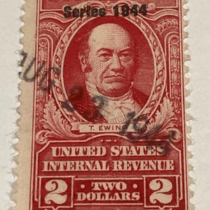 1944 US Documentary Revenue Stamp, Two Dollars - Etsy