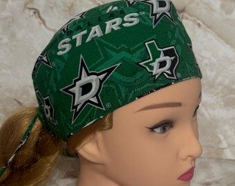 Scrub cap, hair cover, reversible, NHL Dallas Stars, small scrub cap