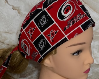 Carolina Hurricanes scrub cap, unisex one size fits most, reversible