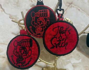 Embroidered, double sided bag charms Carolina Hurricanes