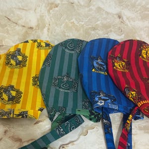 Harry Potter Houses  scrub cap, unisex one size fits most, reversible sold seperately