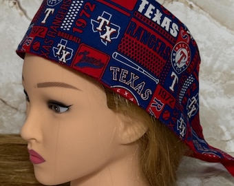 Texas Rangers scrub cap, unisex one size fits most