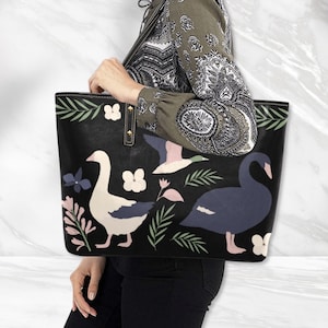 Oiseaux et Fleurs Umhängetasche, Vogel und Blumen Handtasche, Cottagecore Tasche im französischen Stil, Paris Frankreich Tasche, französische Vögel Luxusgeldbeutel
