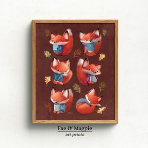 Little Fox Autumn Nursery Print | Kids Wall Decor | Woodland Fox Printable | Autumn Fox Wall Art | Fall Home Decor
