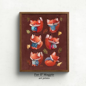 Little Fox Autumn Nursery Print | Kids Wall Decor | Woodland Fox Printable | Autumn Fox Wall Art | Fall Home Decor
