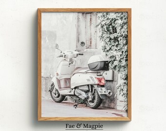 Vintage Vespa Scooter Print, Italian Wall Art (Digital Download)