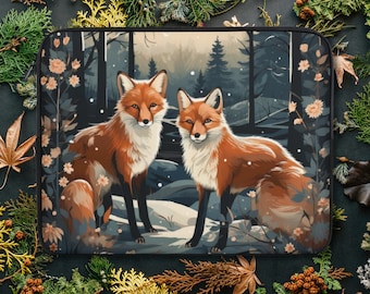 Under Fox Moon Laptop Sleeve, étui pour ordinateur portable en cottagecore foncé, housse pour tablette IPad en renard, sac rembourré pour ordinateur portable imprimé renard, cadeau pour amoureux du renard forestier