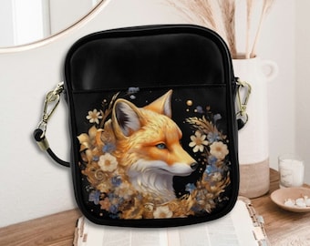 Mystical Fox Sling Bag, Cottagecore Crossbody Purse
